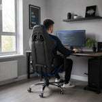 Ergonoomiline kontori- ja mänguritool jalatoega