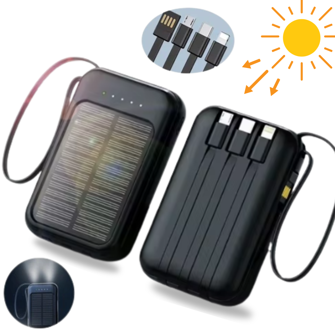 Keturių funkcijų saulės energijos baterijos įkroviklis powerbankas – 10000 mAh