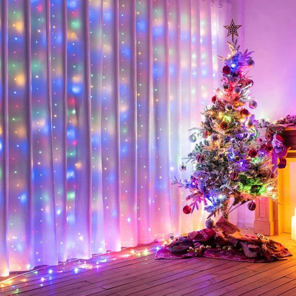 LED USB Užuolaida - Girlianda 3x3m 