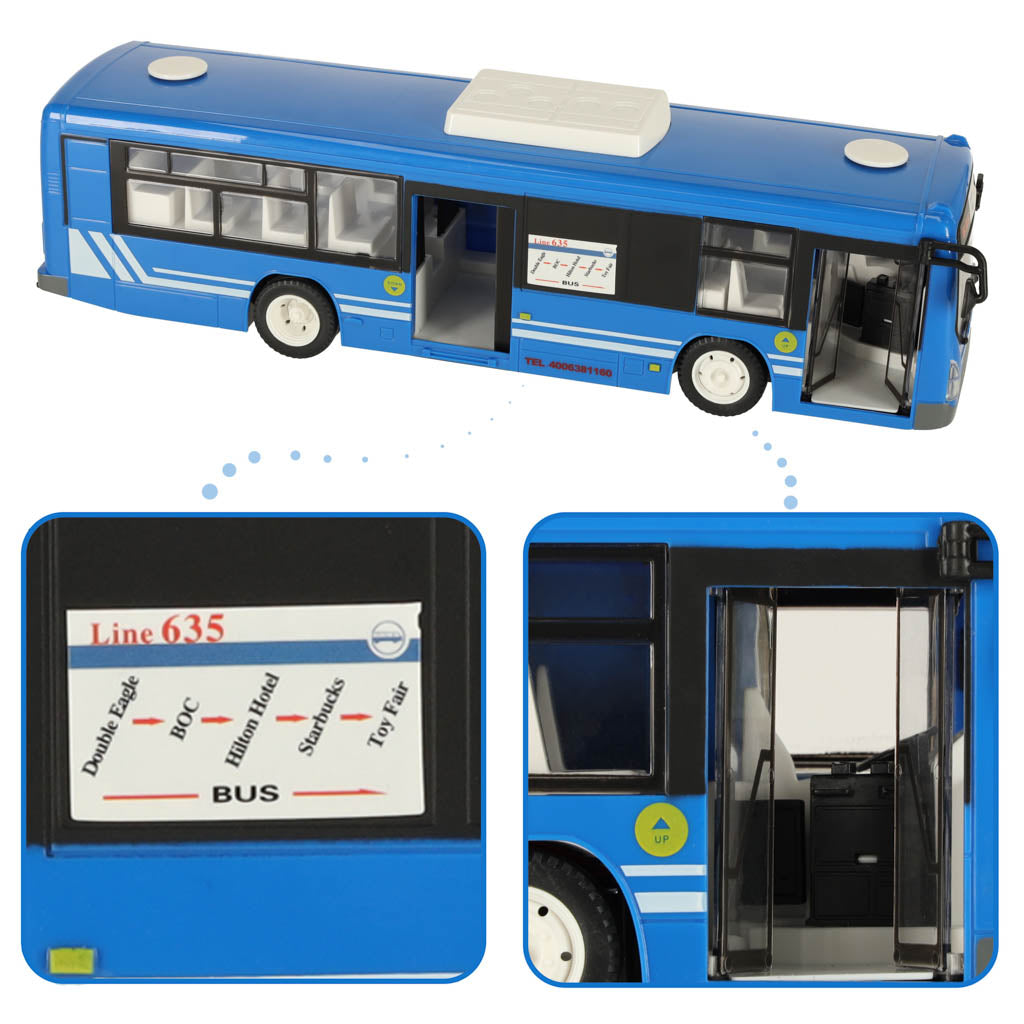 Kaug juhitav RC-buss avatavate ustega, sinine