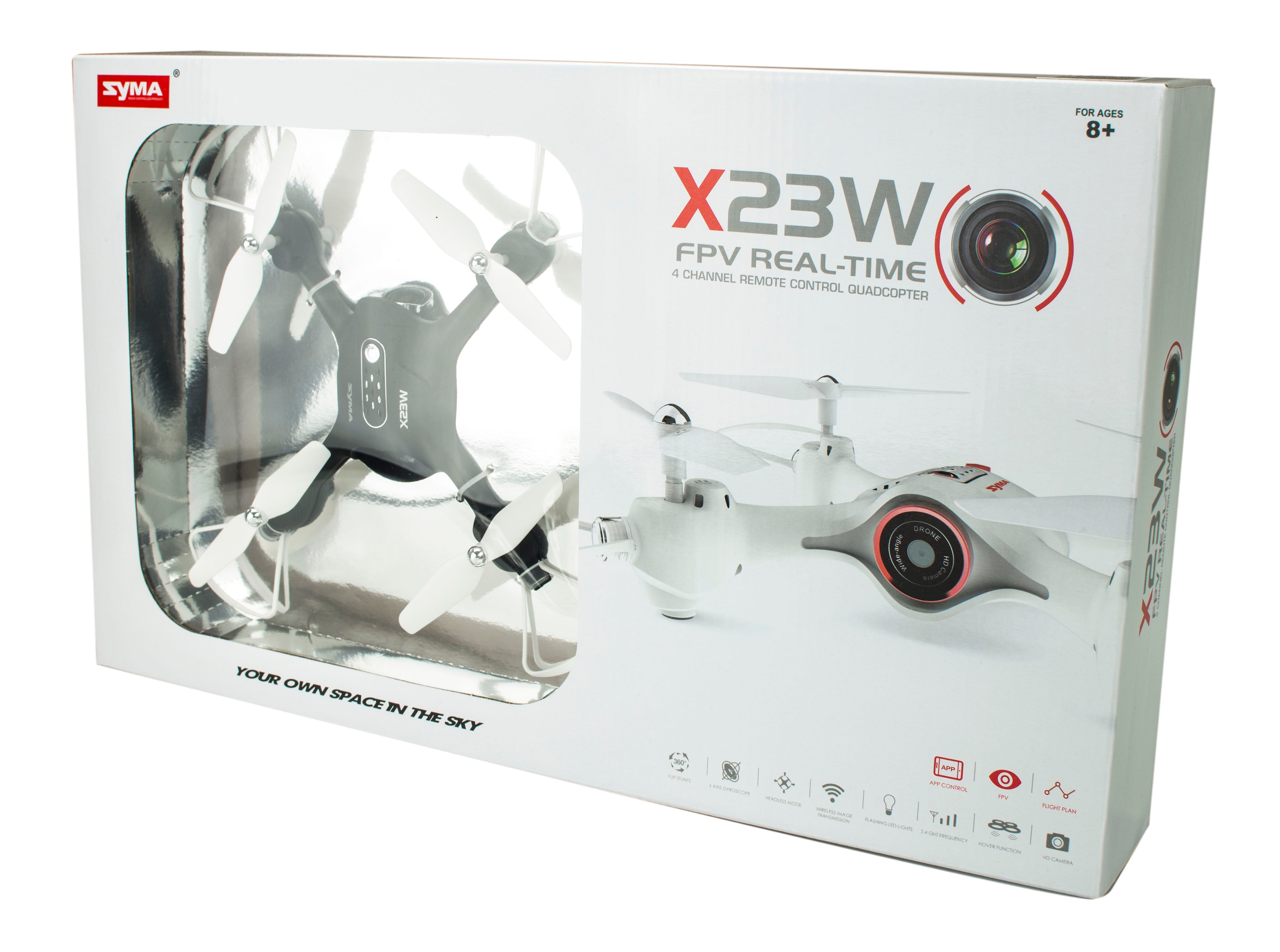 Квадрокоптер Syma X23W 2.4GHz 4CH FPV Wi-Fi, черный