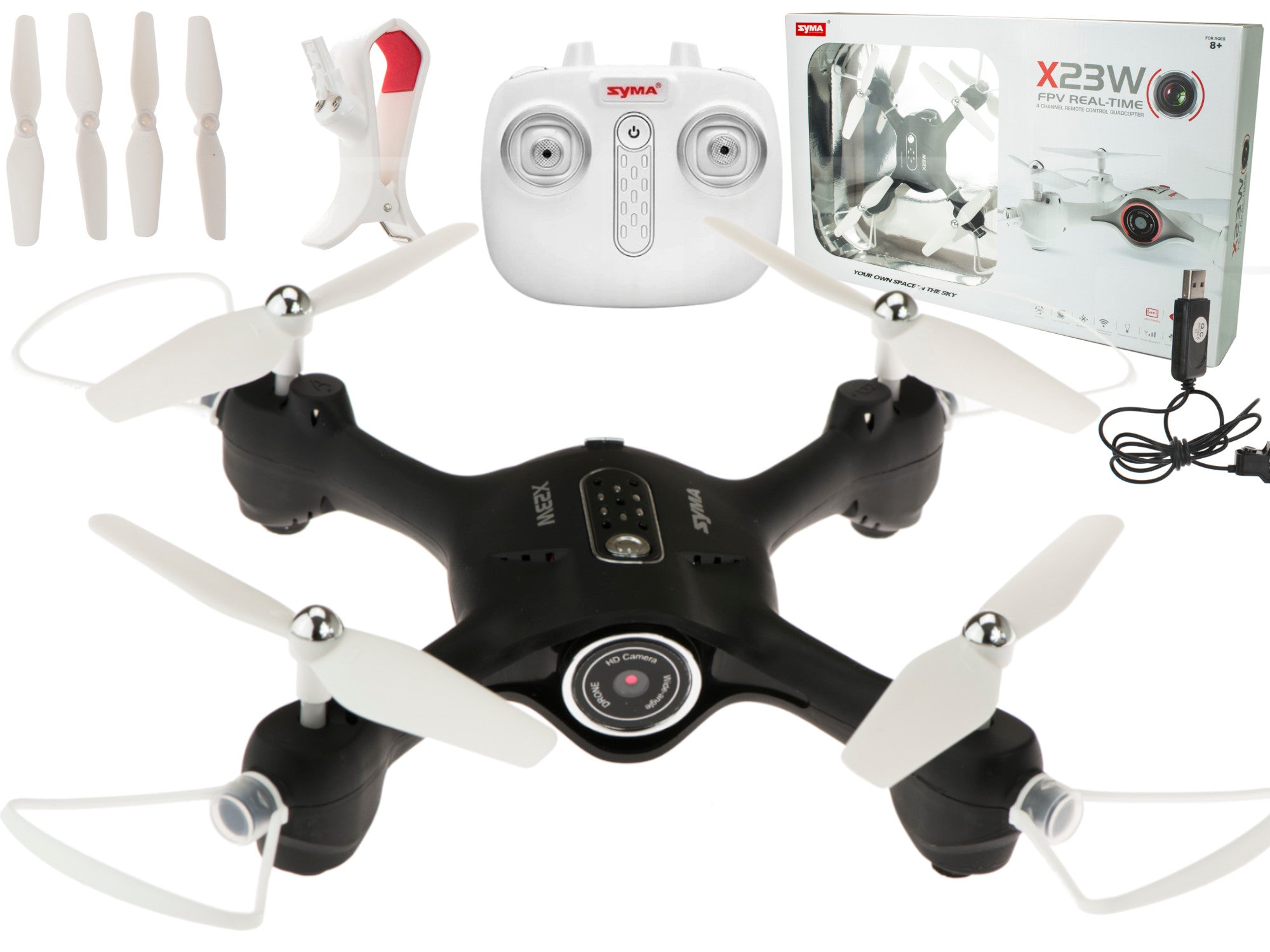 "Syma X23W" 2,4 GHz 4-kanaliline FPV Wi-Fi RC-droon, must