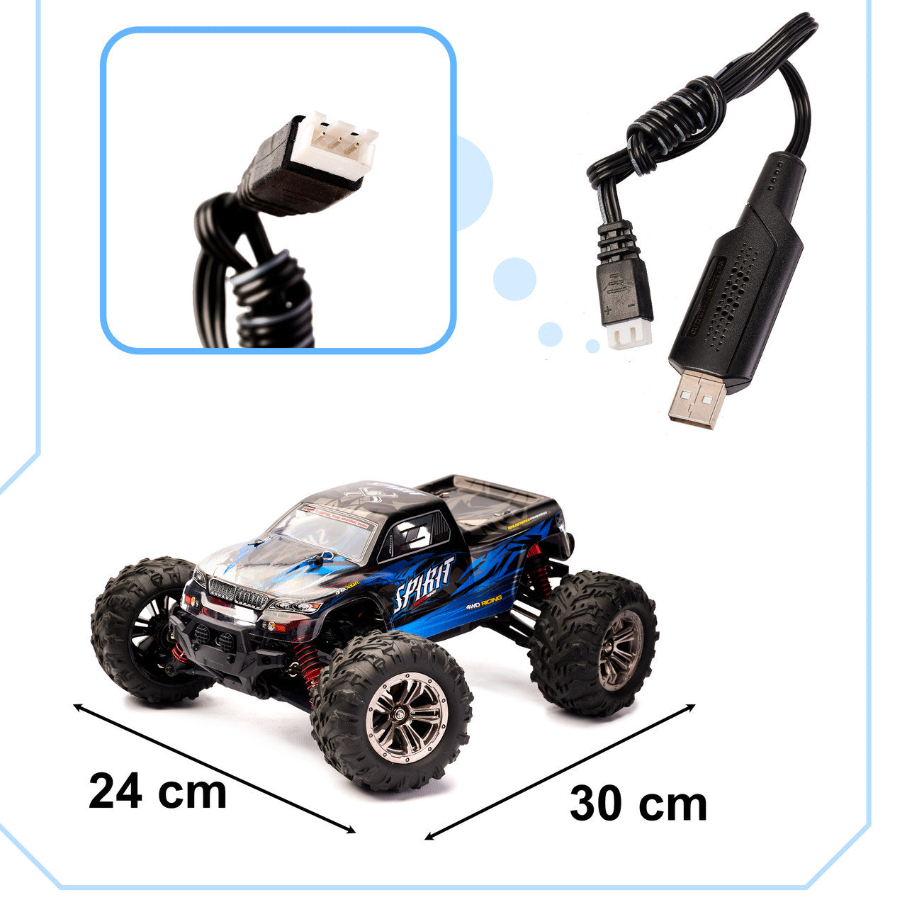 RC-auto Q901 harjadeta 1:16 2.4G 4CH 52km/h sinine