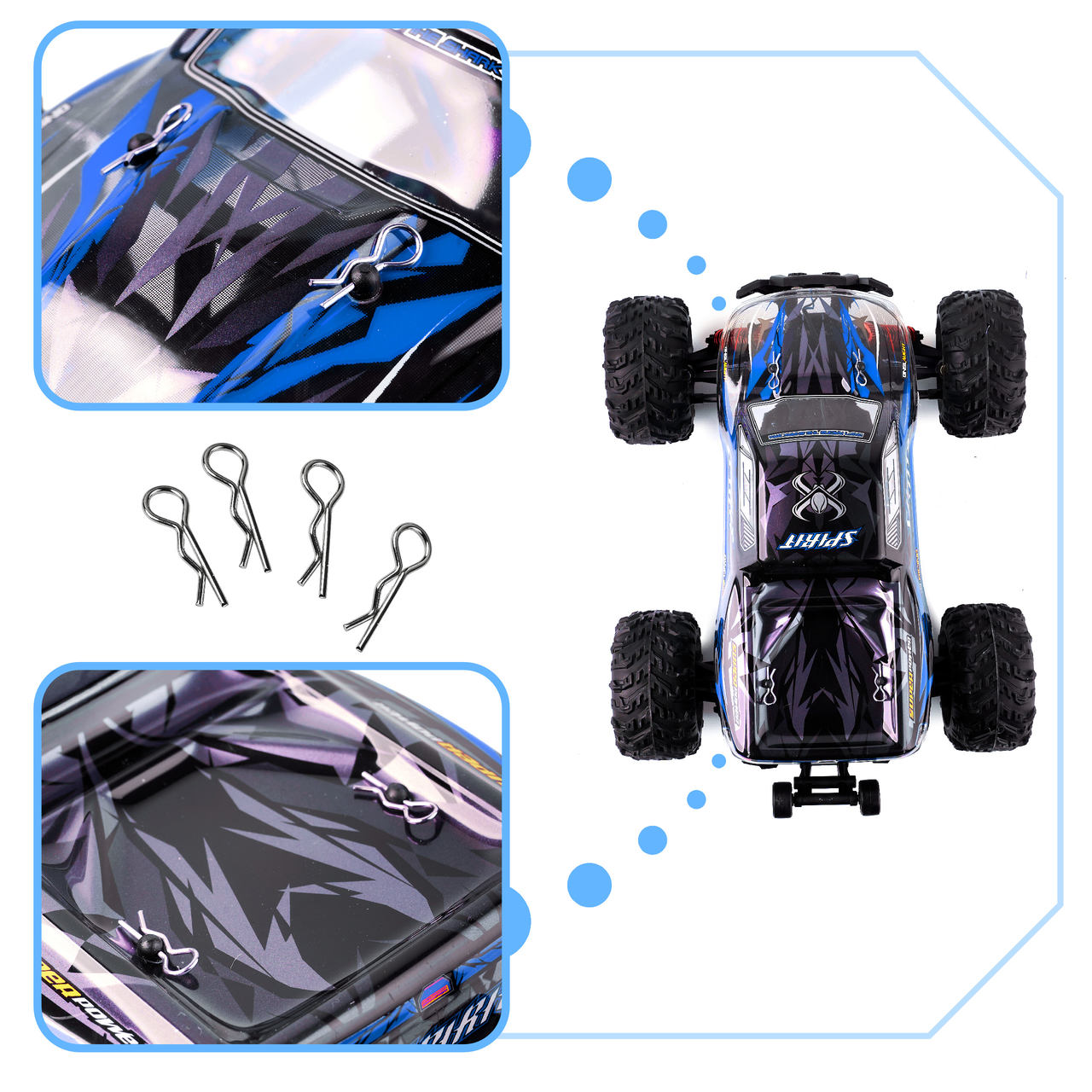 RC-auto Q901 harjadeta 1:16 2.4G 4CH 52km/h sinine
