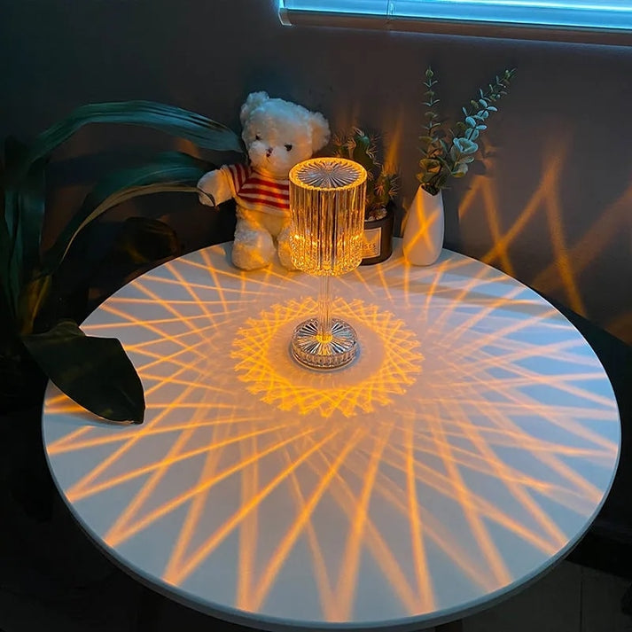 Krištolo deimantinė RGB LED lempa + nuotolinio valdymo pultas