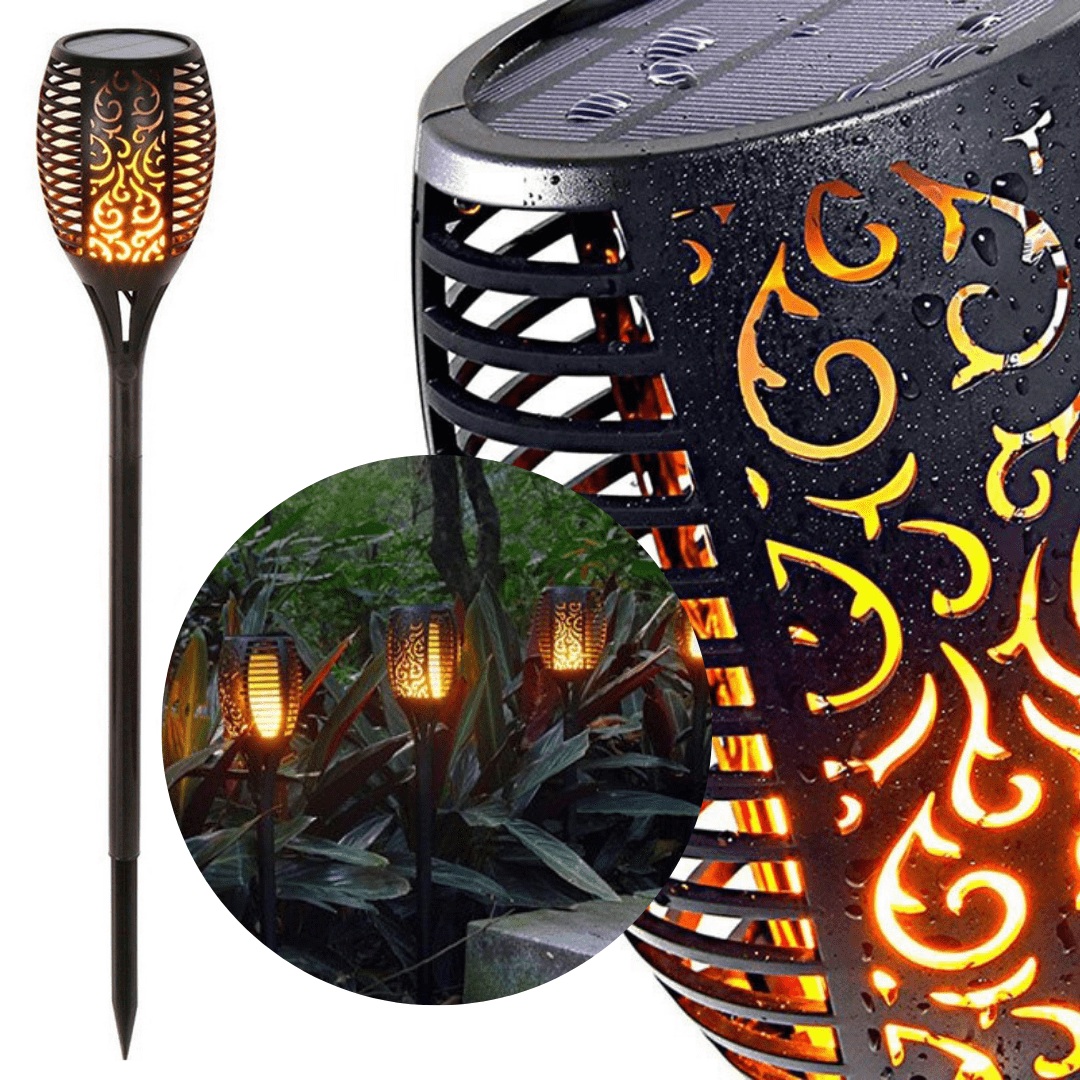 LED lauko šviestuvas su liepsnos imitacija (78cm)