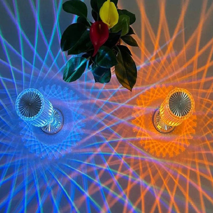 Krištolo deimantinė RGB LED lempa + nuotolinio valdymo pultas