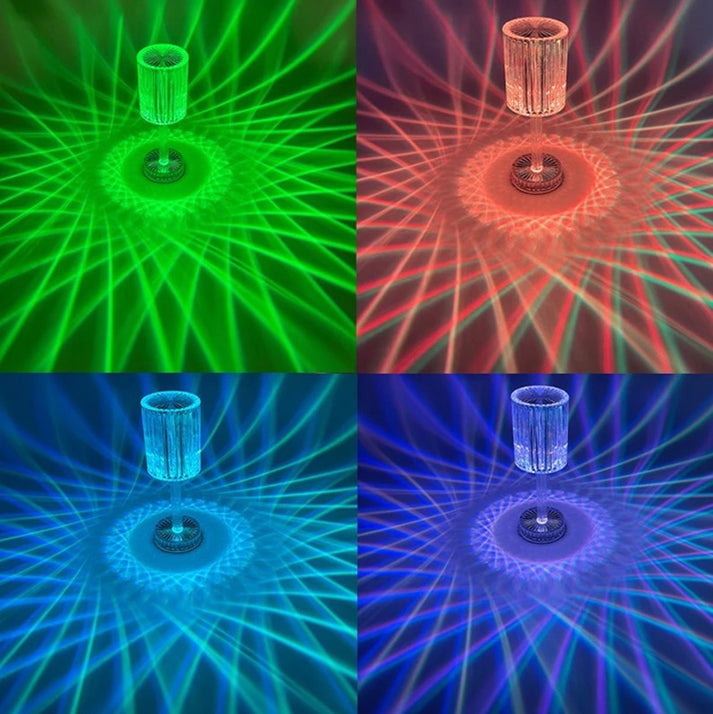 Krištolo deimantinė RGB LED lempa + nuotolinio valdymo pultas